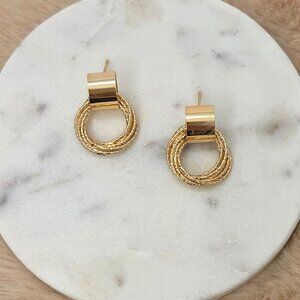 18K Gold‑Filled Multi‑Layer Hollow Circle Wrap Stud Earrings